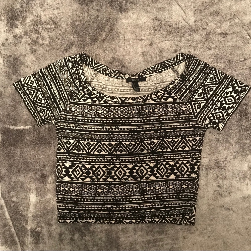 Tribal Print Crop Top
